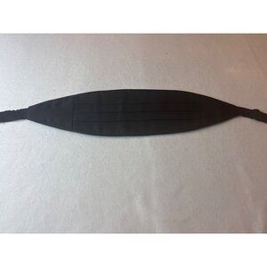 Mens Black Satin Pleated Cummerbund Tuxedo Accessory Adjustable Waist